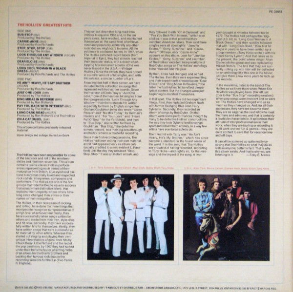 The Hollies – The Hollies' Greatest Hits (Used vinyl)