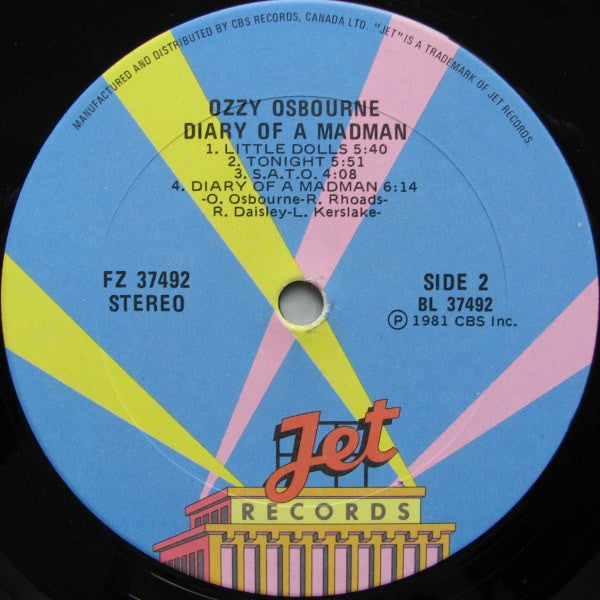 Ozzy Osbourne – Diary Of A Madman (Used vinyl)