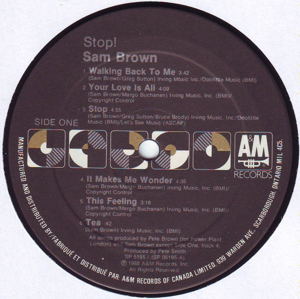 Sam Brown – Stop! (Used vinyl)