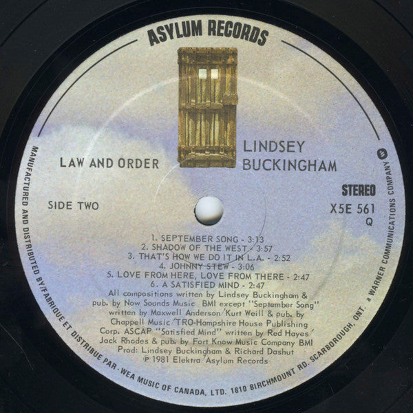 Lindsey Buckingham – Law And Order (Used vinyl)