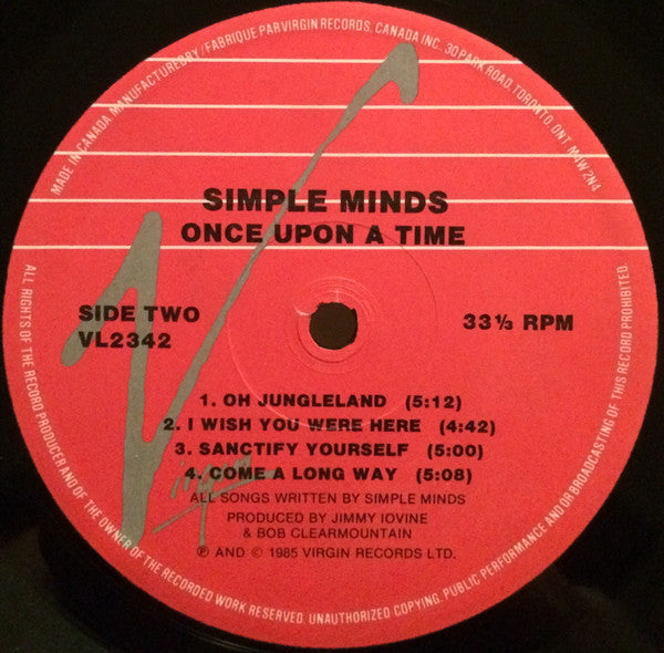 Simple Minds – Once Upon A Time (Used vinyl)