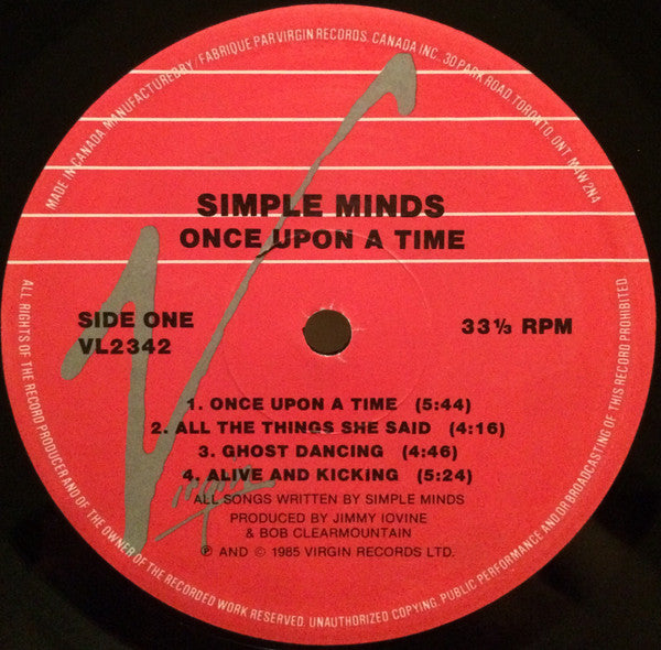 Simple Minds – Once Upon A Time (Used vinyl)