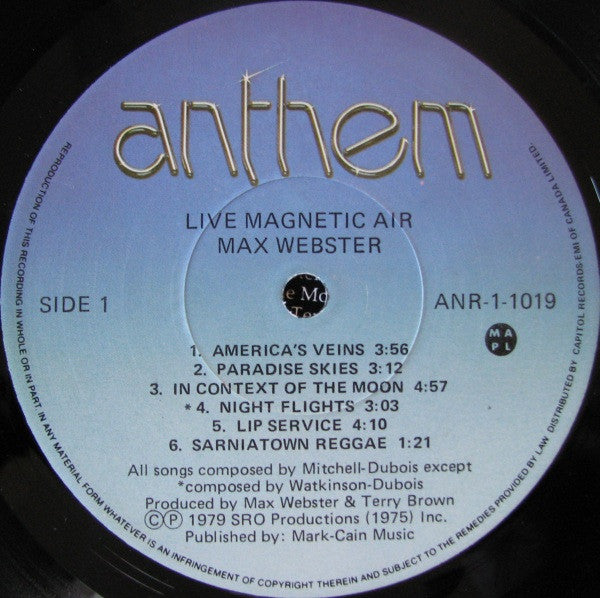 Max Webster – Live Magnetic Air (Used vinyl)