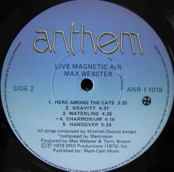 Max Webster – Live Magnetic Air (Used vinyl)