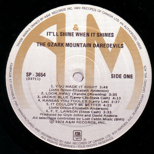 The Ozark Mountain Daredevils – It'll Shine When It Shines (Used vinyl)