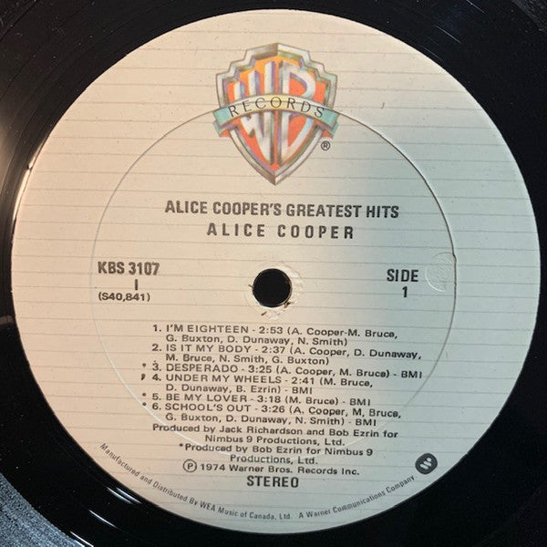 Alice Cooper – Alice Cooper's Greatest Hits (Used vinyl)