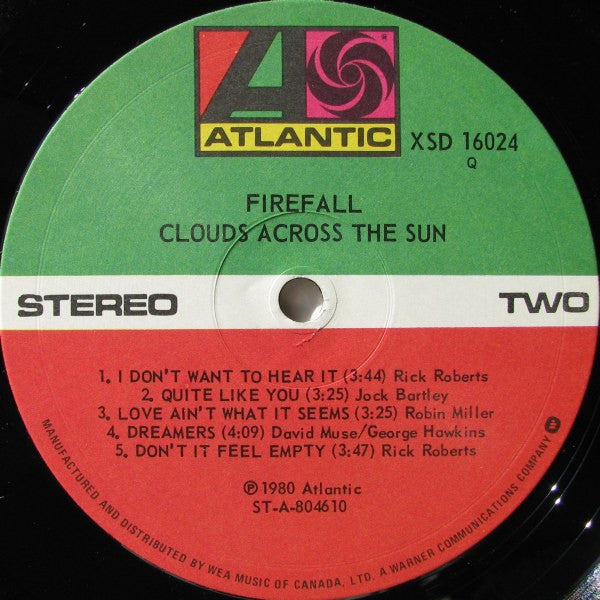Firefall – Clouds Across The Sun (Used vinyl)