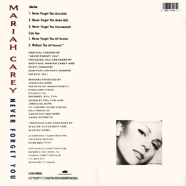 Mariah Carey – Never Forget You (Used vinyl)