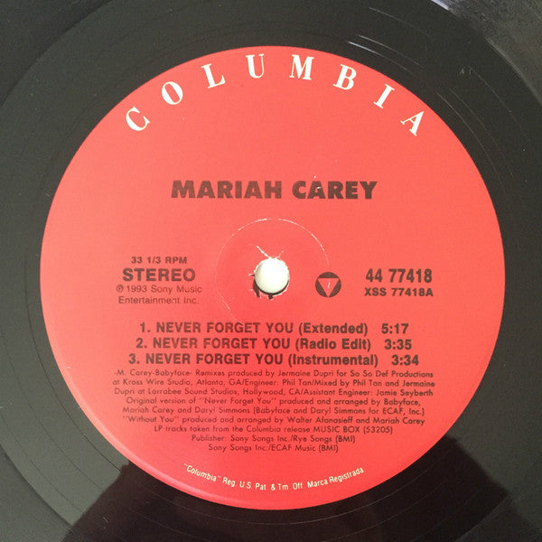 Mariah Carey – Never Forget You (Used vinyl)
