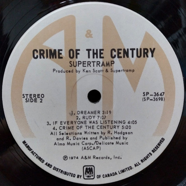 Supertramp – Crime Of The Century (Used vinyl)