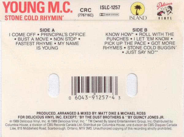 Young M.C. – Stone Cold Rhymin' (Used cassette)