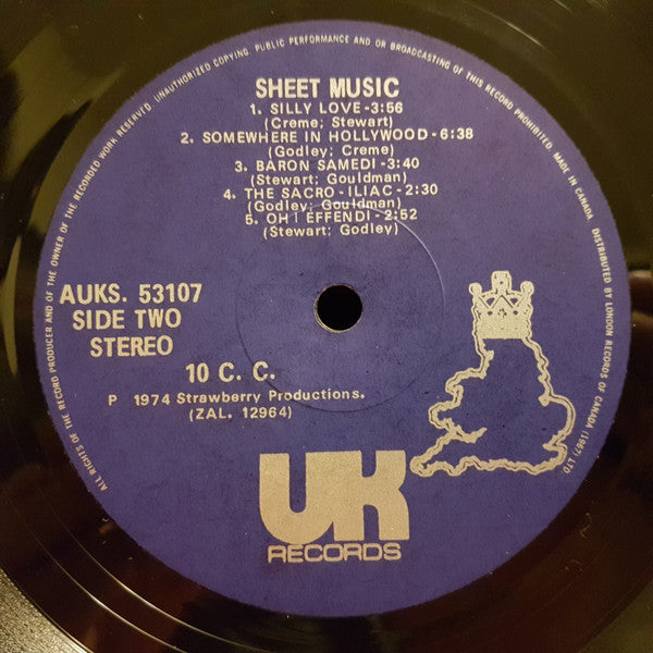 10cc – Sheet Music (Used vinyl)