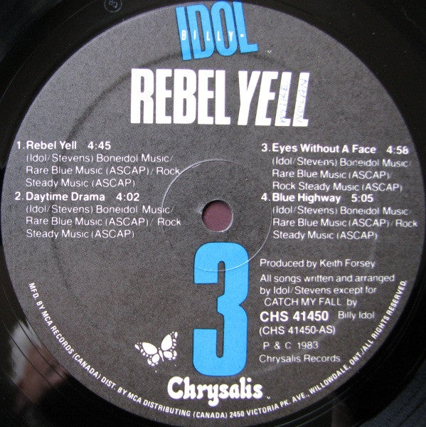 Billy Idol – Rebel Yell (Used vinyl)