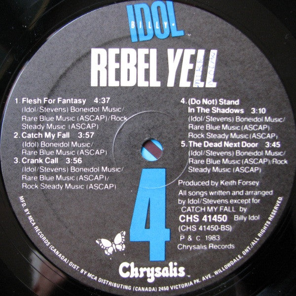 Billy Idol – Rebel Yell (Used vinyl)