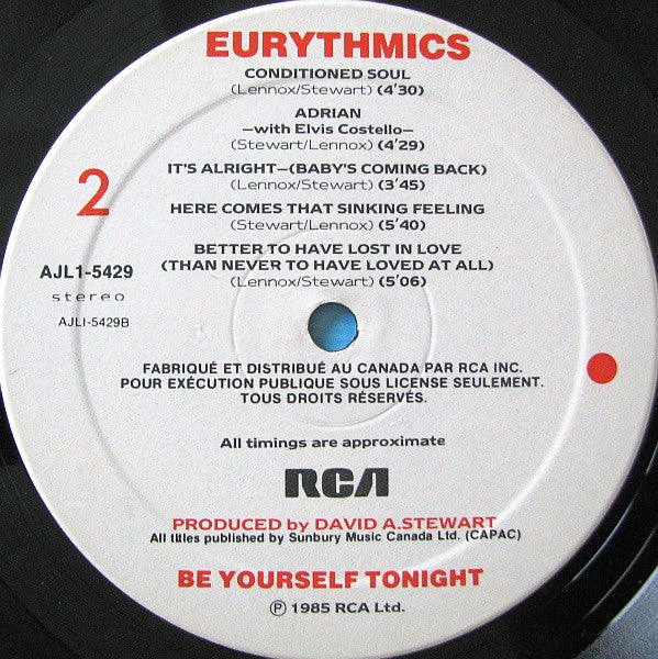 Eurythmics – Be Yourself Tonight (Used vinyl)
