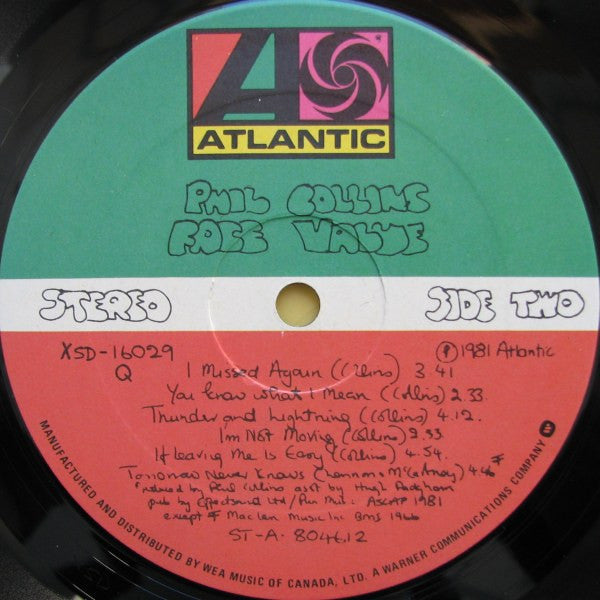 Phil Collins – Face Value (Used vinyl)