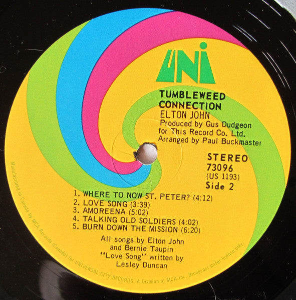 Elton John – Tumbleweed Connection (Used vinyl)