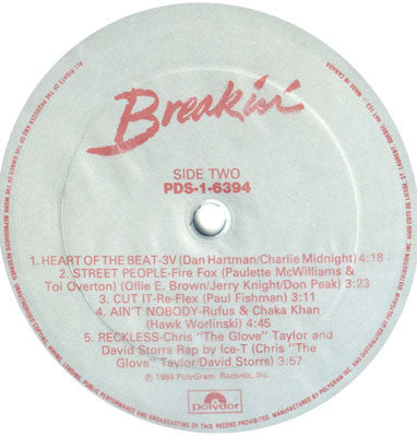 Various – Breakin' (Original Motion Picture Soundtrack) (Used vinyl)