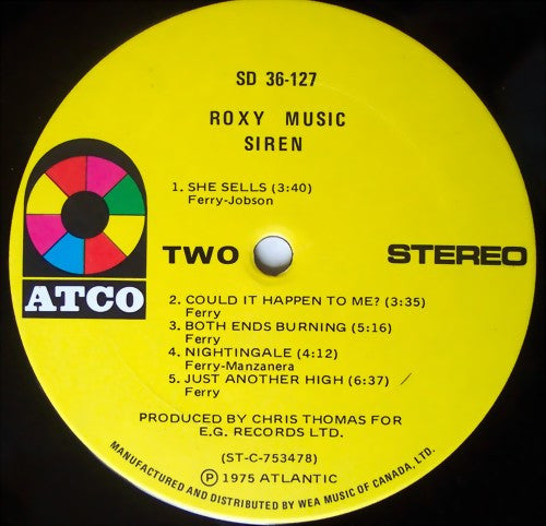 Roxy Music – Siren (Used vinyl)