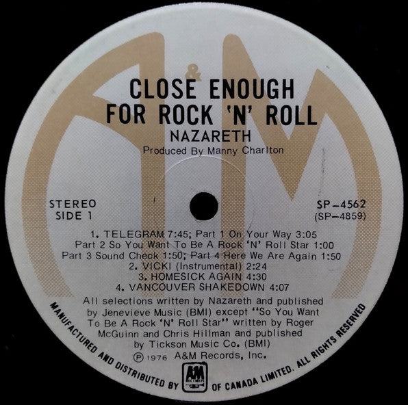 Nazareth – Close Enough For Rock 'N' Roll (Used vinyl)