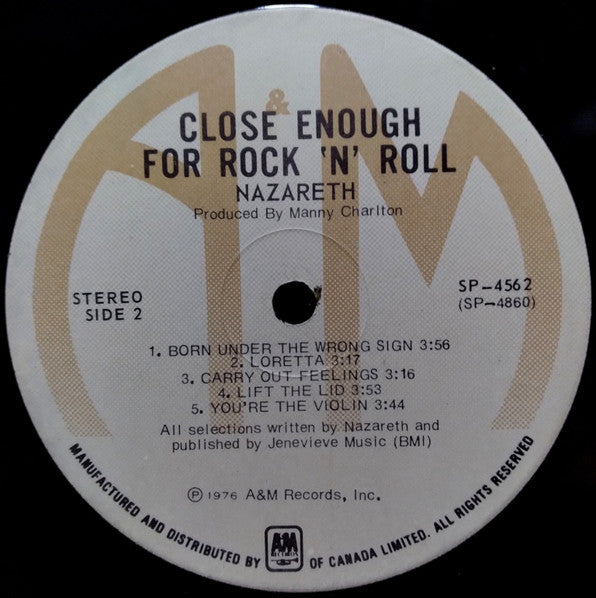 Nazareth – Close Enough For Rock 'N' Roll (Used vinyl)
