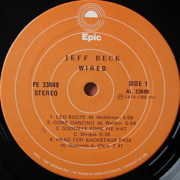 Jeff Beck – Wired (Used vinyl)