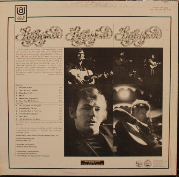Gordon Lightfoot – Did She Mention My Name (Used vinyl)