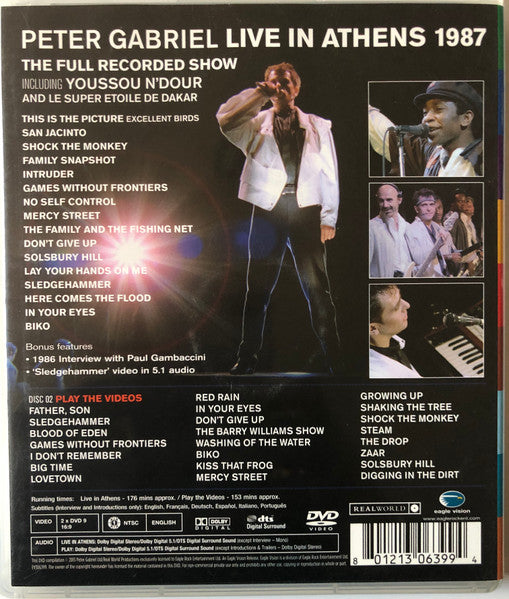 Peter Gabriel Including Youssou N'Dour And Le Super Etoile De Dakar – Live In Athens 1987 (The Full Recorded Show) (Used DVD)