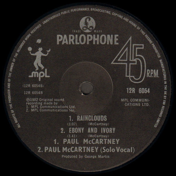 Paul McCartney – Ebony And Ivory (Used vinyl)