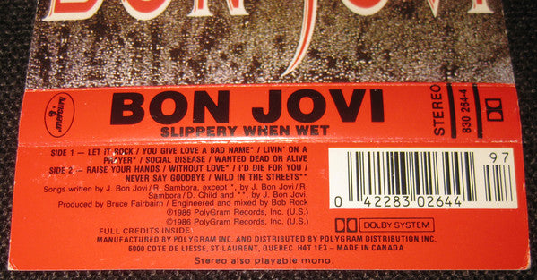 Bon Jovi – Slippery When Wet (Used cassette)