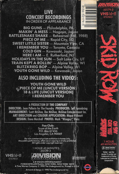 Skid Row – Oh Say Can You Scream (Used VHS)