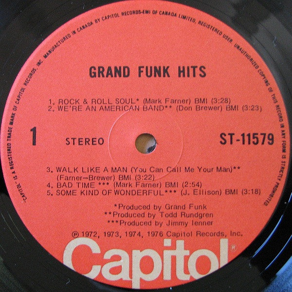 Grand Funk – Grand Funk Hits (Used vinyl)