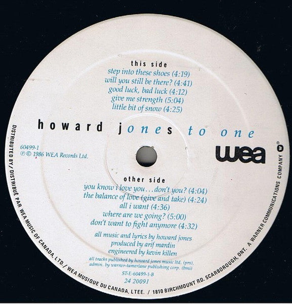 Howard Jones – One To One (Used vinyl)
