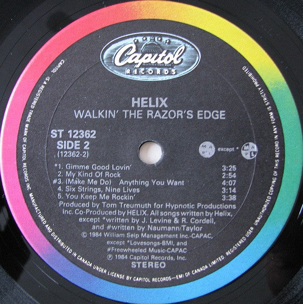 Helix – Walkin' The Razor's Edge (Used vinyl)