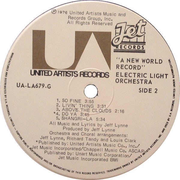 Electric Light Orchestra – A New World Record (Used vinyl)