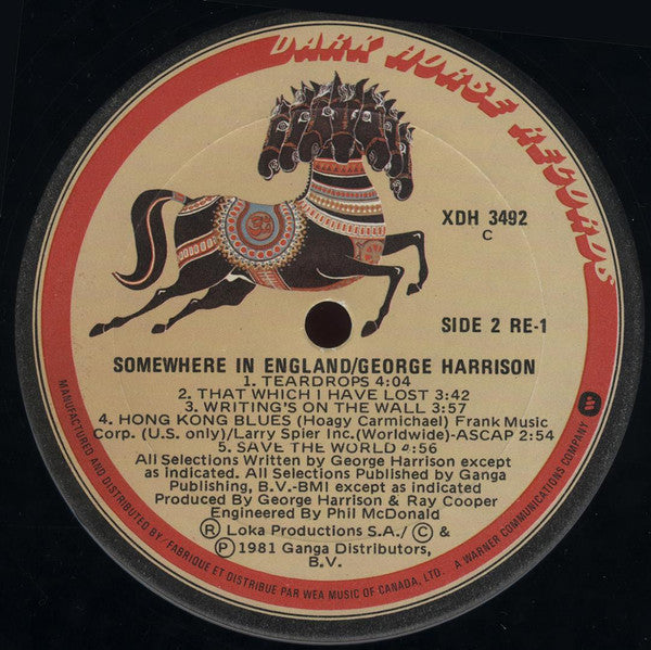 George Harrison – Somewhere In England (Used vinyl)