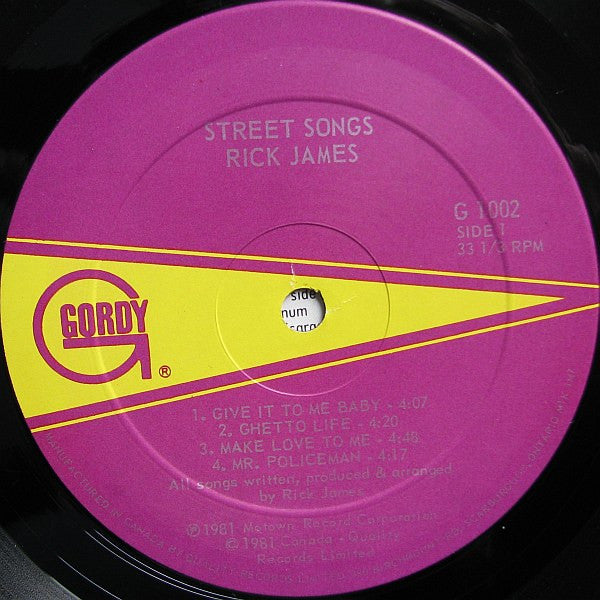Rick James – Street Songs (Used vinyl)