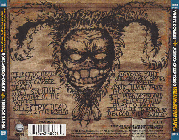 White Zombie – Astro-Creep: 2000 (Songs Of Love, Destruction And Other Synthetic Delusions Of The Electric Head) (Used CD)