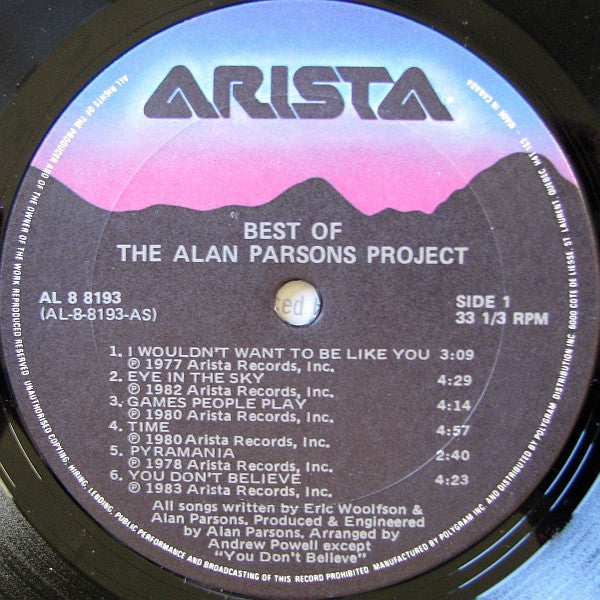 The Alan Parsons Project – The Best Of The Alan Parsons Project - Used vinyl