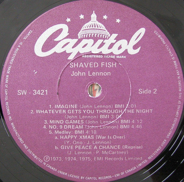 Lennon / Plastic Ono Band – Shaved Fish (Used vinyl)