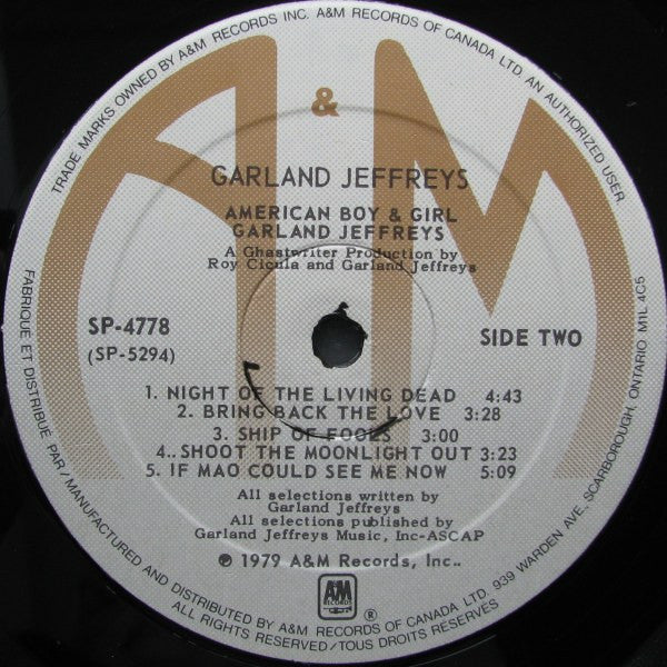 Garland Jeffreys – American Boy & Girl (Used vinyl)