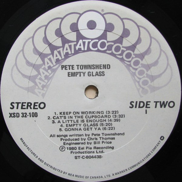 Pete Townshend – Empty Glass (Used vinyl)