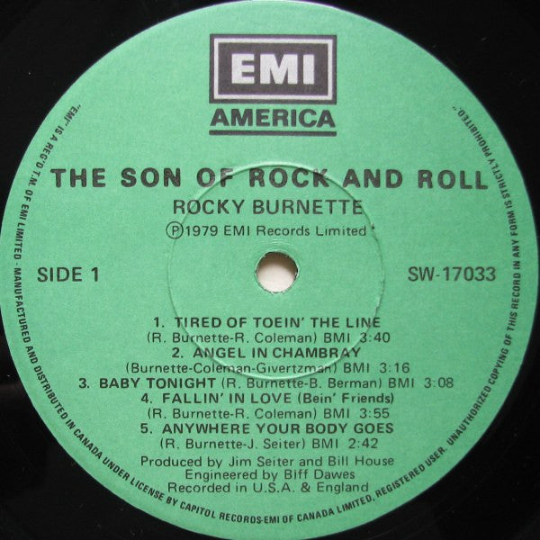Rocky Burnette – The Son Of Rock And Roll (Used vinyl)