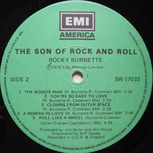 Rocky Burnette – The Son Of Rock And Roll (Used vinyl)
