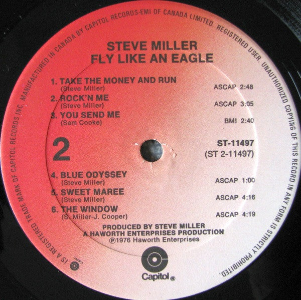 Steve Miller Band – Fly Like An Eagle (Used vinyl)