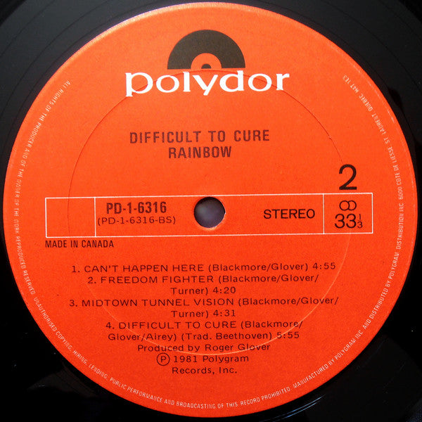 Rainbow – Difficult To Cure (Used vinyl)