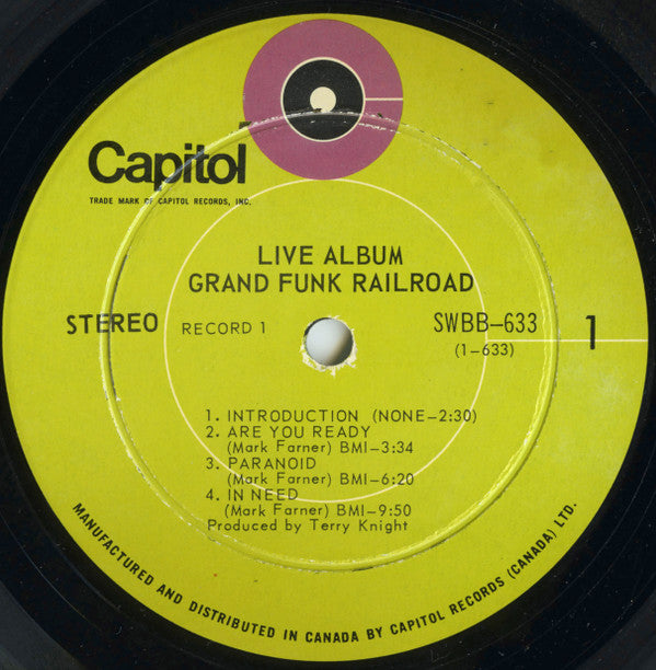 Grand Funk Railroad – Live Album (Used vinyl)