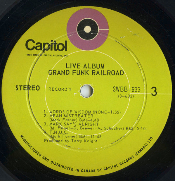 Grand Funk Railroad – Live Album (Used vinyl)