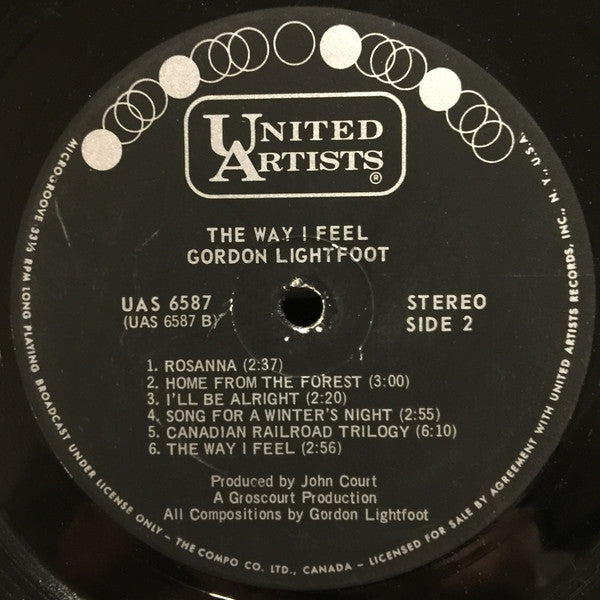 Gordon Lightfoot – The Way I Feel (Used vinyl)