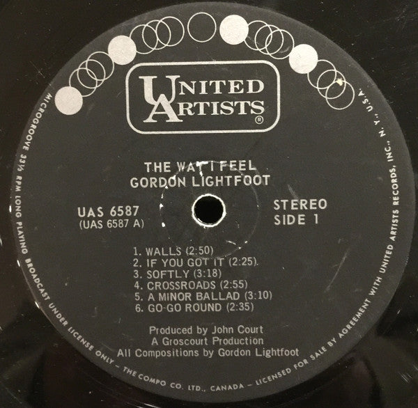 Gordon Lightfoot – The Way I Feel (Used vinyl)